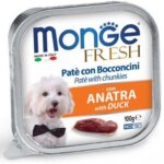 MONGE FRESH – paštika a kousky s kachnou 100 g pro psy