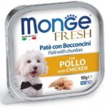 MONGE FRESH – paštika a kousky s kuřecím 100 g pro psy