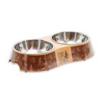 Akinu ČESKÝ LES melaminová miska s nerez vložkou M 2x400ml hnědá