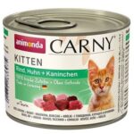 ANIMONDA konzerva CARNY Kitten – hovězí, kuře+ králík 200g