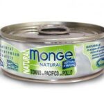 MONGE NATURAL kousky tuňáka s kuřecím masem pro kočky 80 g
