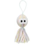 Strašidýlko z vlny s rolničkou, hračka pro kočky, 12 cm, polyester