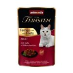 Vom Feinsten Adult FEINES m.Fillets – telecí + kuřecí filet, kapsička pro kočky 85 g