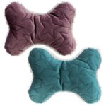 Xmas Bone – kost, hračka pro psy, 20 cm, samet/plyš, berry/petrolejová