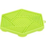 Lick´n´Snack HEXAGON s přísavkami – podložka k pomalému krmení, 17 cm, TPR/plast, zelená