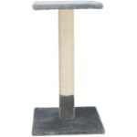 Škrabací sloupek BEANA s odpočívadlem, 9 cm / 69 cm, sisal/plyš, šedá