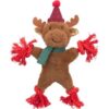 Xmas REINDEER  – vánoční sob 32 cm, píská/šustí, plyš/lano