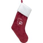Xmas STOCKING – vánoční ponožka, 47 cm, plyš,  červená/bílá