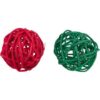 Xmas Balls – set 2 kuliček pro hlodavce, s rolničkami, 4 cm