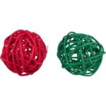 Xmas Balls – set 2 kuliček pro hlodavce, s rolničkami, 4 cm