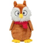 Xmas Owl – vánoční sova, plyšová hračka pro psy, 33 cm