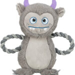 Be Eco Monster – příšerka, hračka/přetahovadlo pro psy, 33 cm, polyester/bavlna, šedá
